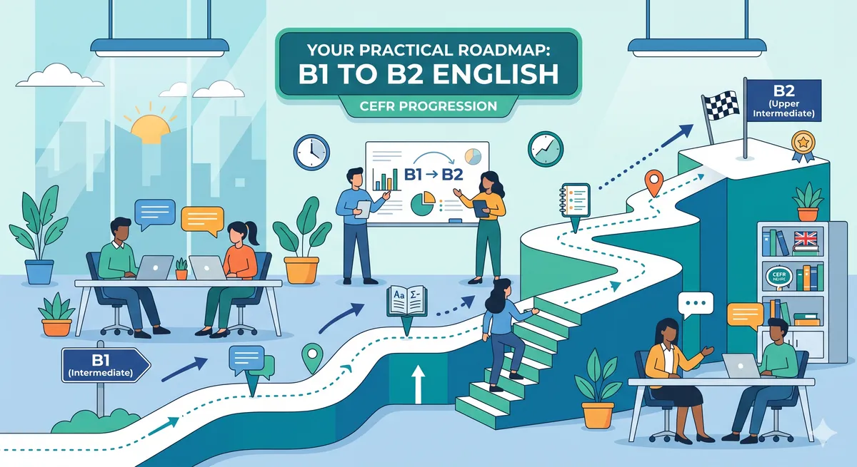 B1 to B2 English roadmap: practical CEFR upgrade plan with timeline